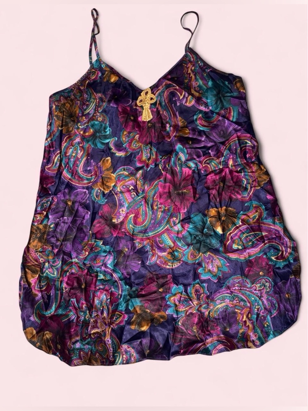 VTG California Miss Paisley Slip Nightgown